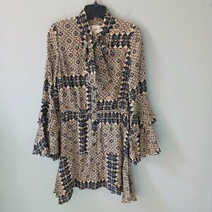 Plenty by Tracy Reese Anthropologie Dress Size S Bohemian‎ Mini Flutter Sleeve